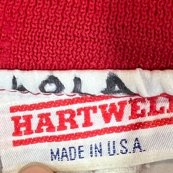 Vintage Hartwell Bomber Jacket Satin Nylon Quilted Red Embroidered Name USA - Picture 8 of 9